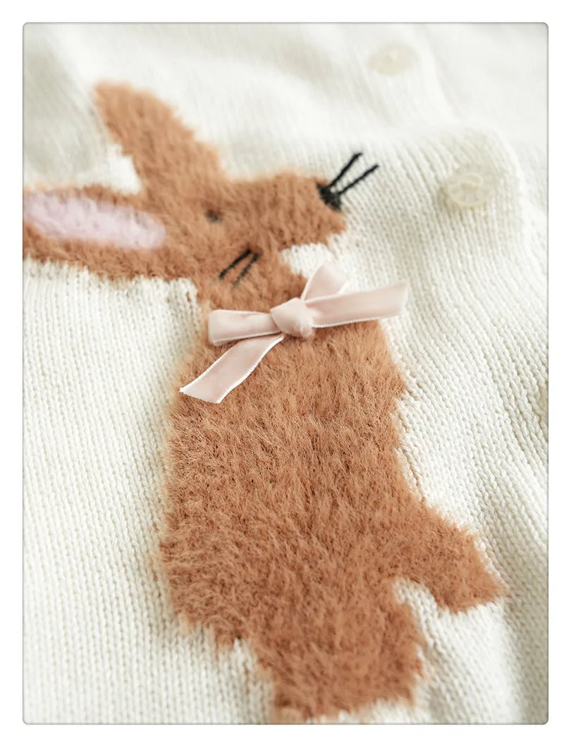 Cartoon Embroidery Knit — Cotton Cardigan