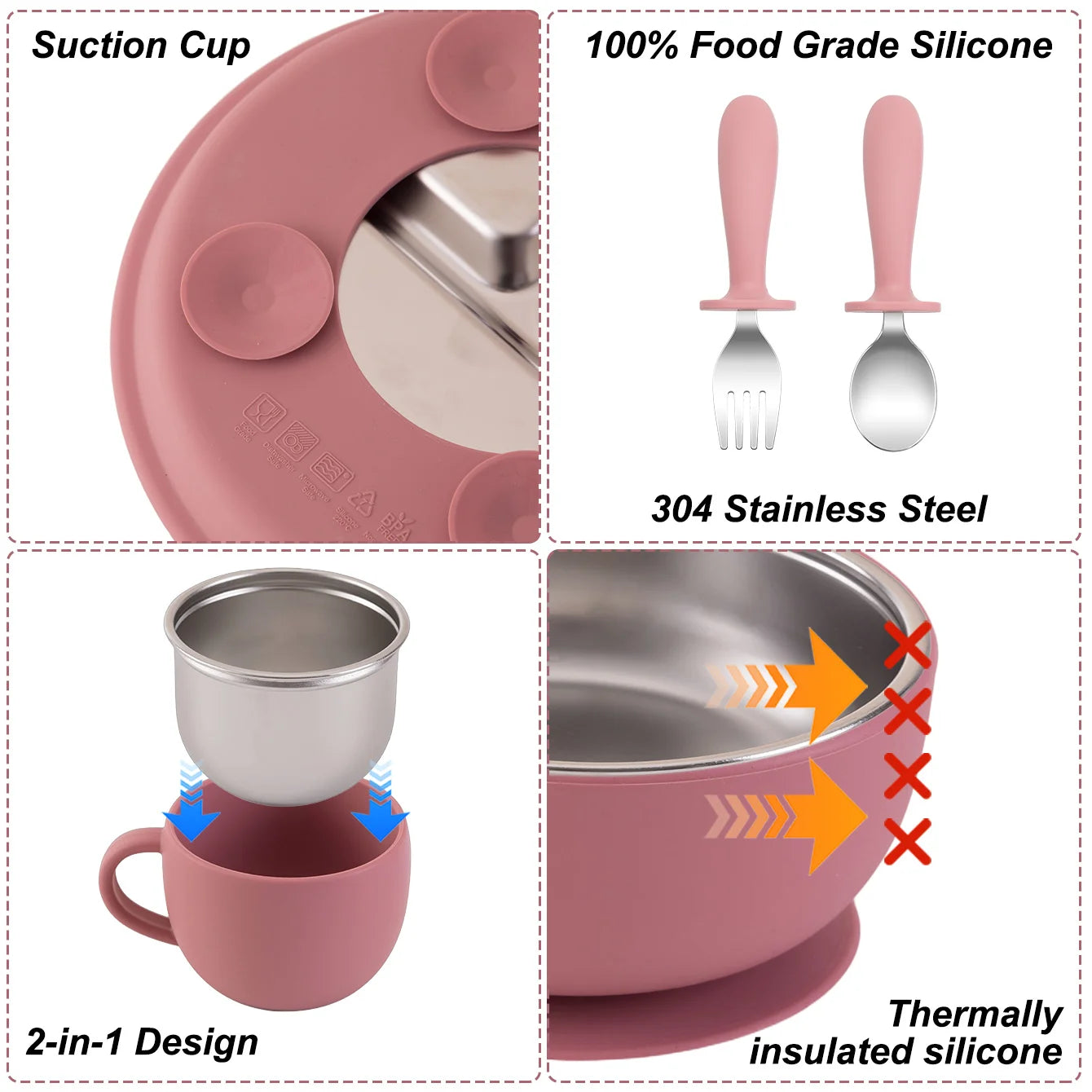 Stainless Steel Baby Feeding Set — 5-Piece
