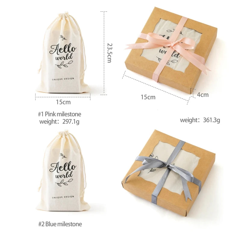 Wooden Baby Milestone Blocks - Memory Set