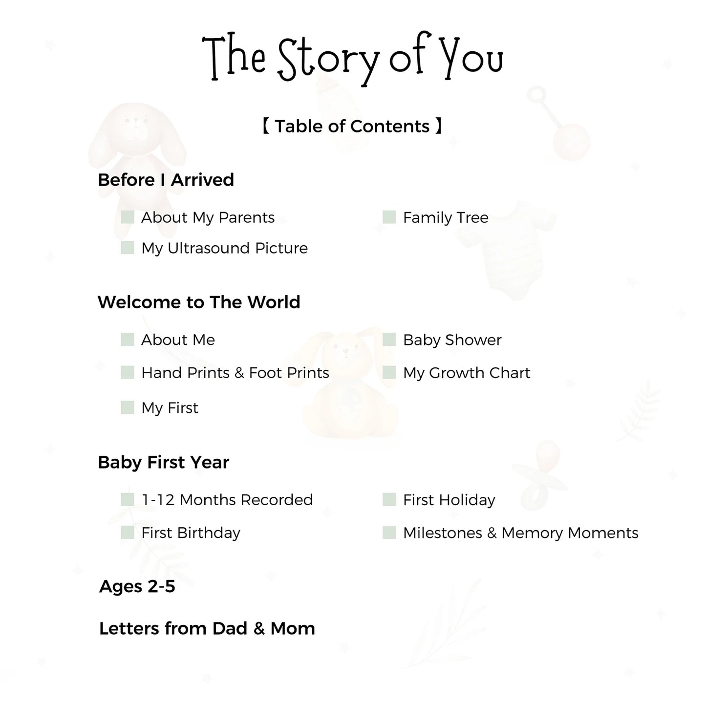 Hello Baby Memory Book — First Year Moments