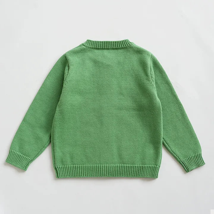 Cartoon Embroidery Knit — Cotton Cardigan