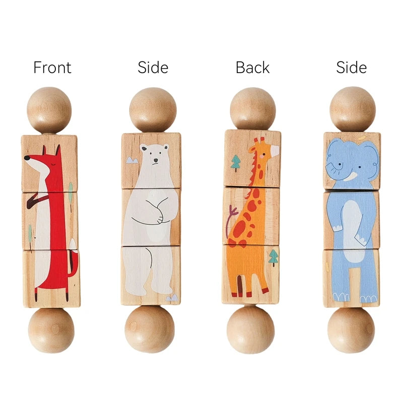 Montessori Rotating Animal Puzzle — Wooden Toy