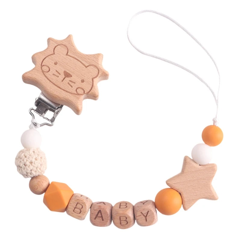 Silicone Bead Pacifier Clip — Lion & Star