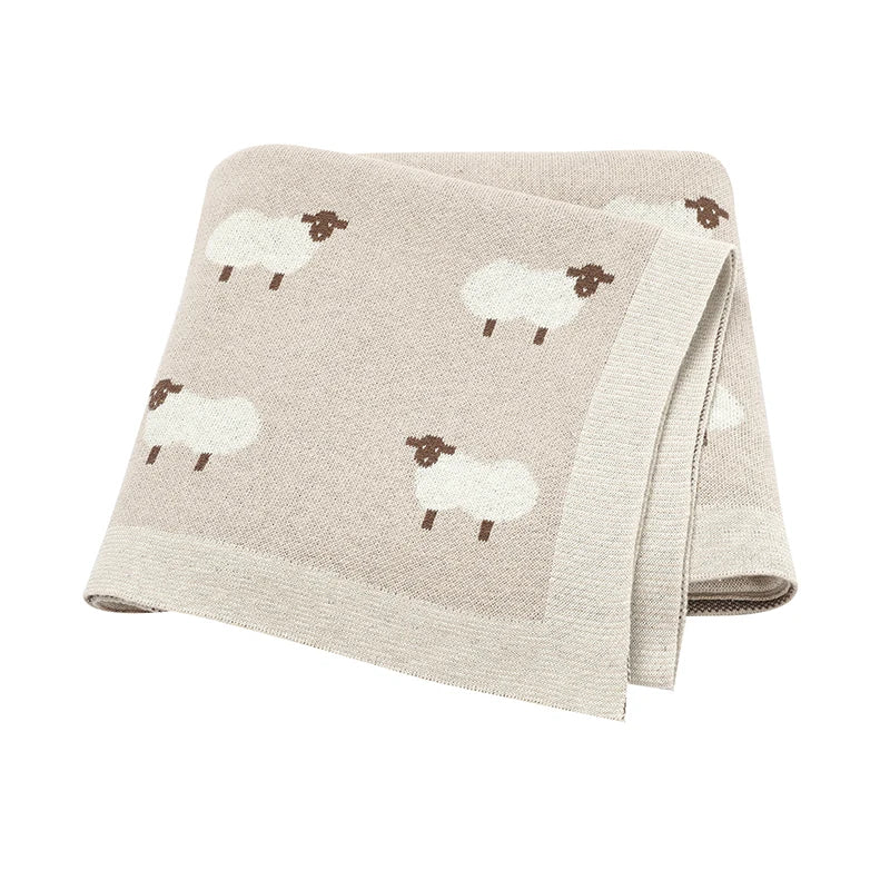 Cotton Knit Baby Blanket — Cartoon Swaddle Wrap