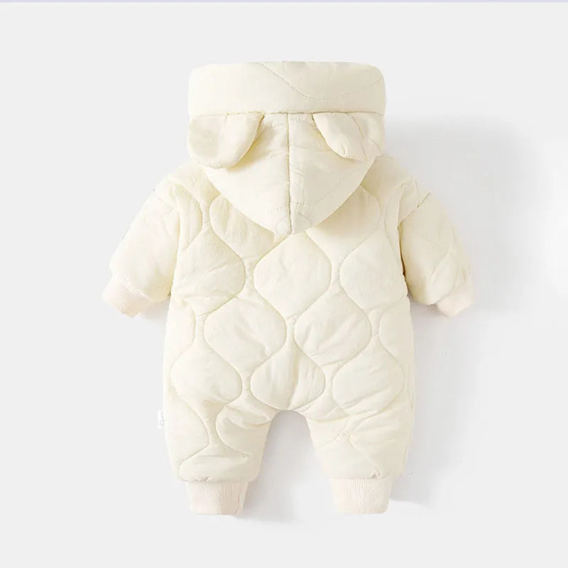 Winter Bear Romper – Quilted Hooded Jumpsuit