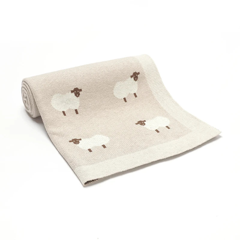 Cotton Knit Baby Blanket — Cartoon Swaddle Wrap