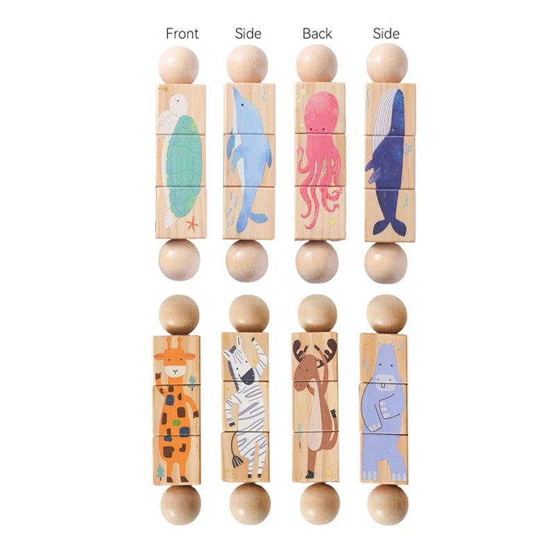 Montessori Rotating Animal Puzzle — Wooden Toy