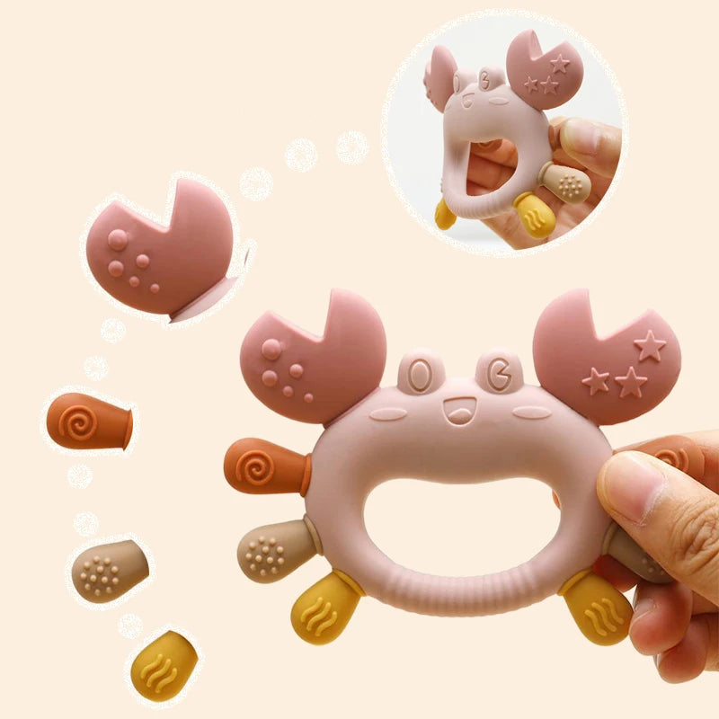 Crab Silicone Teether — BPA-Free Baby Toy