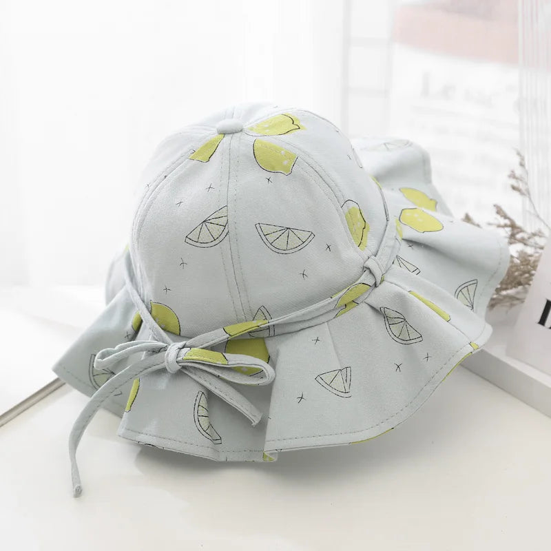 Cotton Sun Hat with Bow — Adjustable