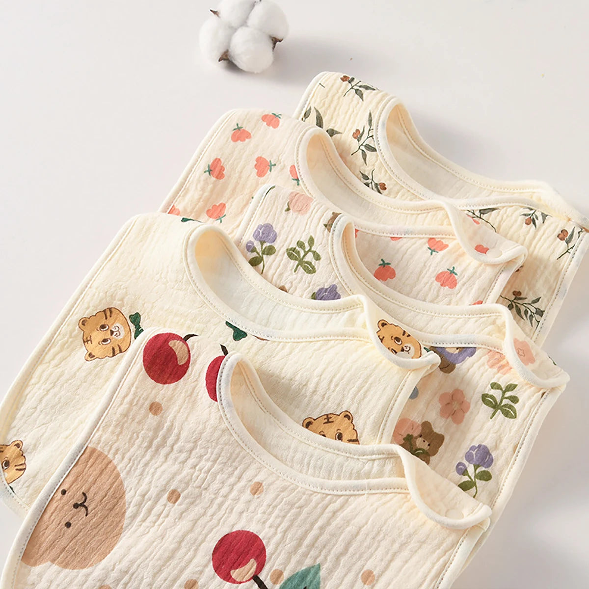 6-Layer Cotton Gauze Baby Bib — U-Shaped