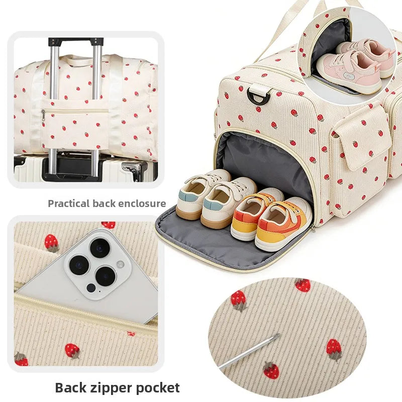 Large Corduroy Diaper Bag — Waterproof Tote