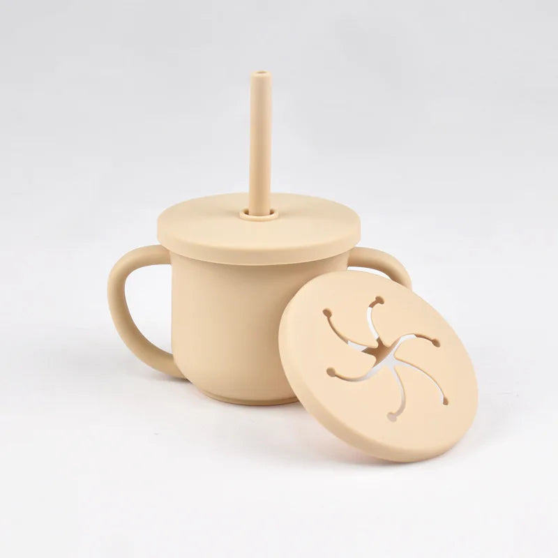 2-in-1 Silicone Straw Cup - Snack & Drink
