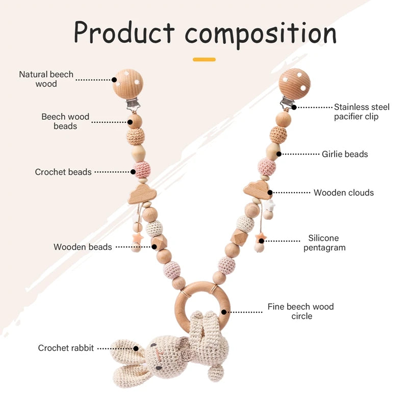 Wooden Stroller Chain — Animal Collection