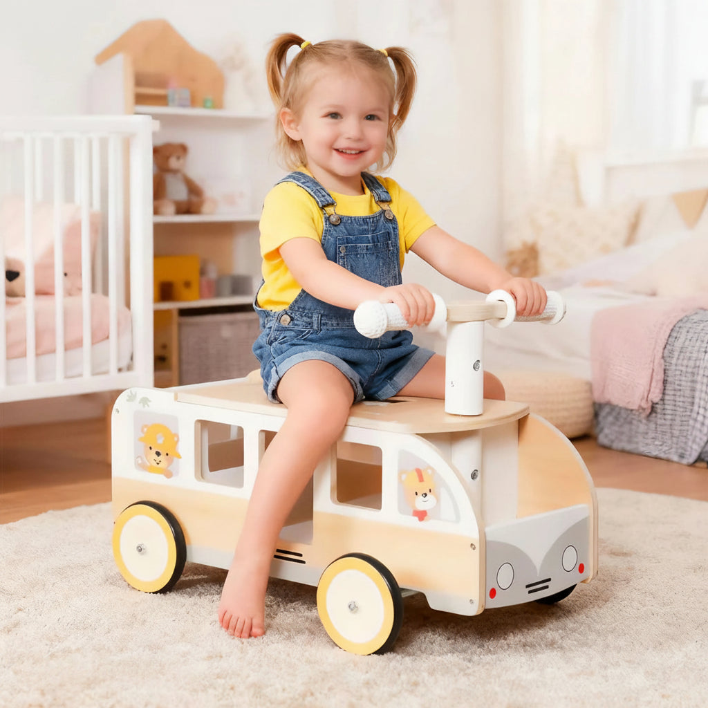 Montessori Bus Rider — Wooden Ride-On Toy