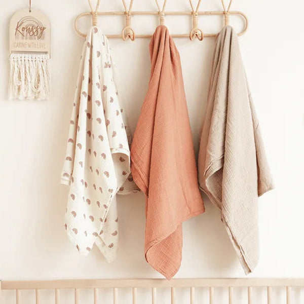 Baby Muslin Swaddle Blankets — Set of 3