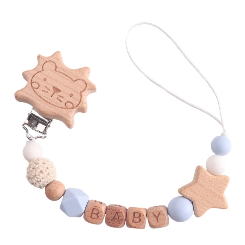 Silicone Bead Pacifier Clip — Lion & Star