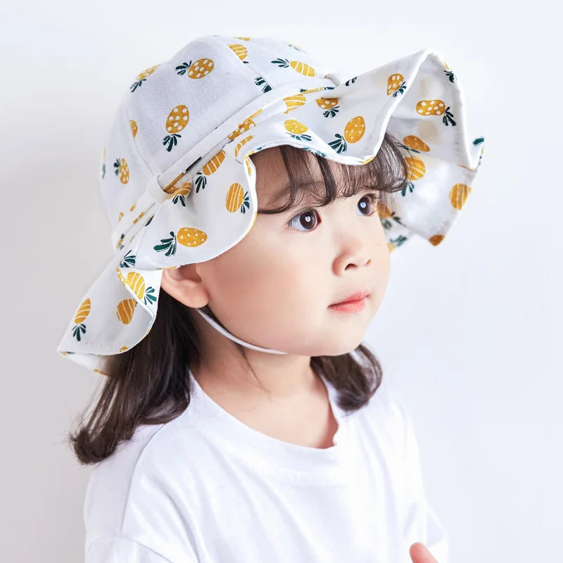 Cotton Sun Hat with Bow — Adjustable