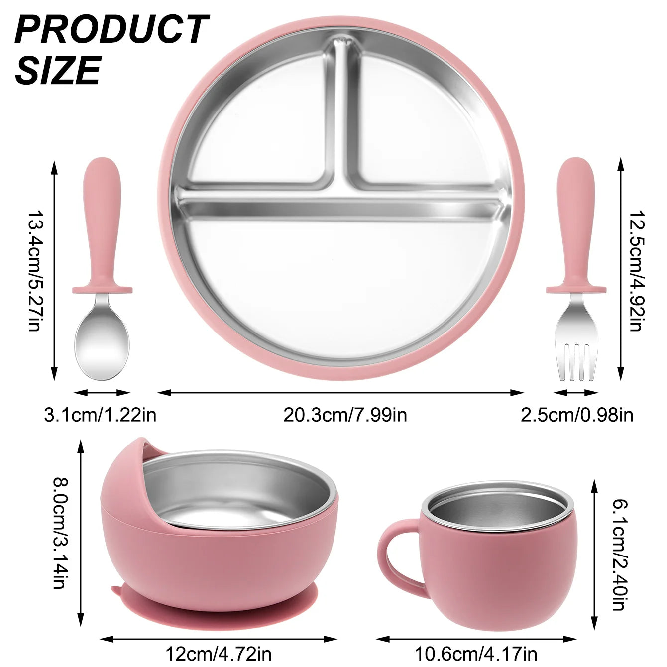 Stainless Steel Baby Feeding Set — 5-Piece