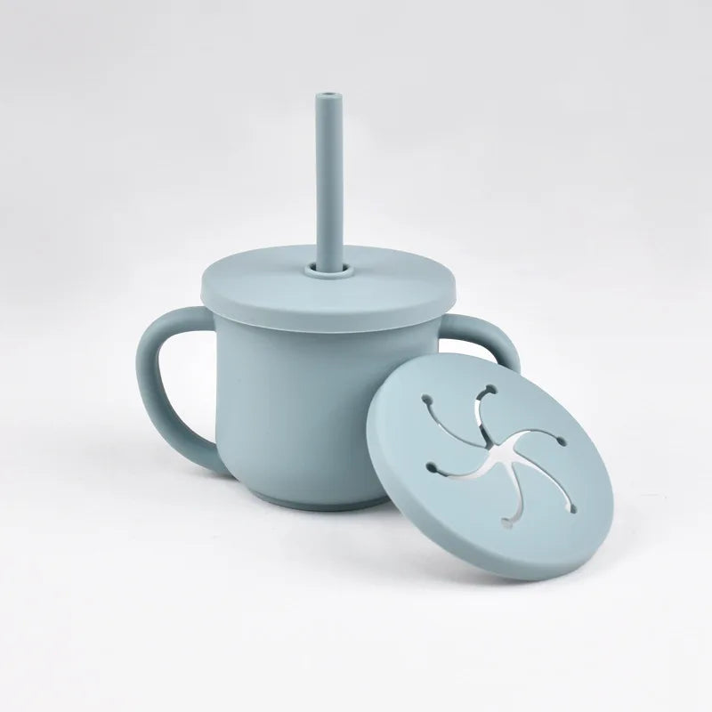 2-in-1 Silicone Straw Cup - Snack & Drink