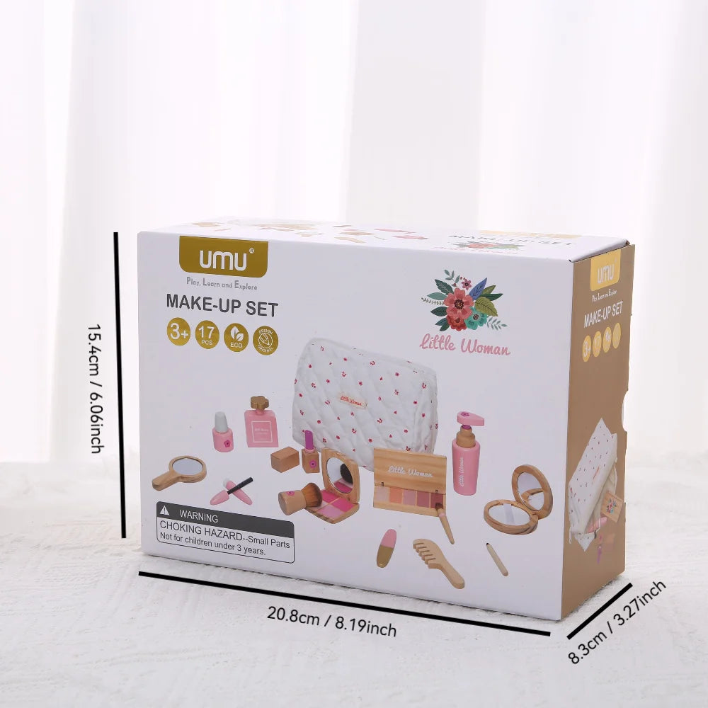Montessori Makeup Toy Set — Wooden Role Play Gift