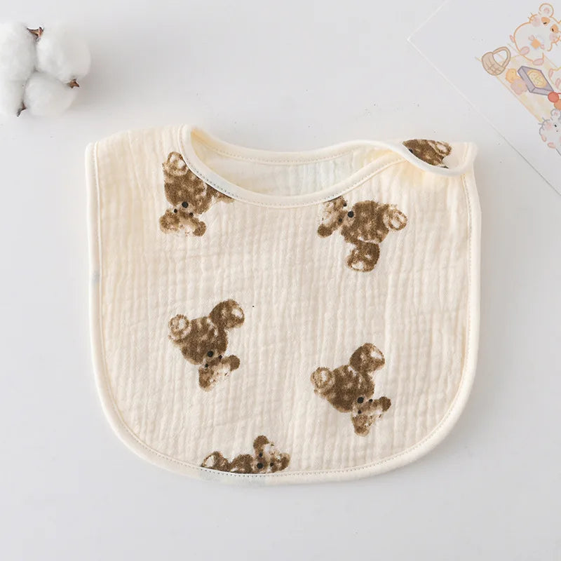 6-Layer Cotton Gauze Baby Bib — U-Shaped