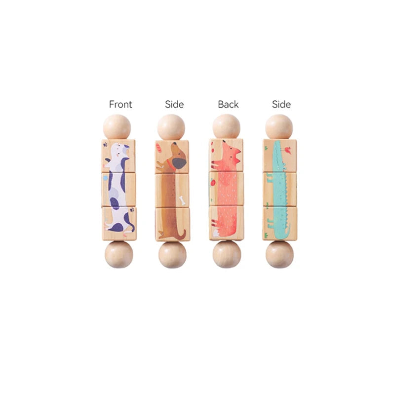 Montessori Rotating Animal Puzzle — Wooden Toy