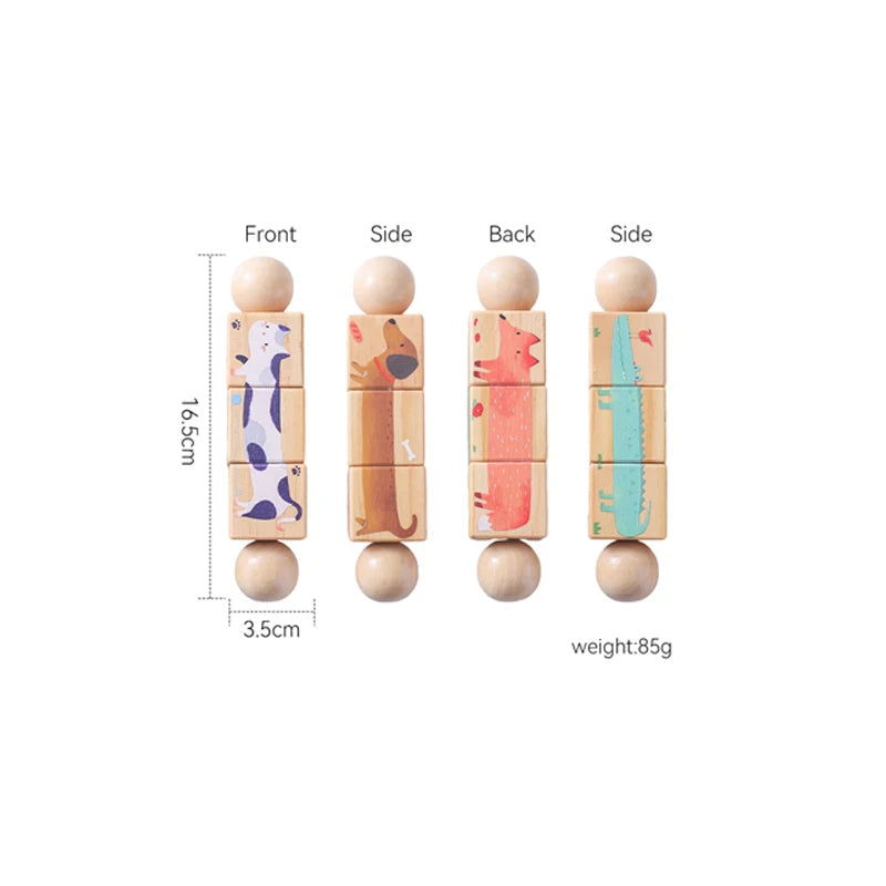 Montessori Rotating Animal Puzzle — Wooden Toy