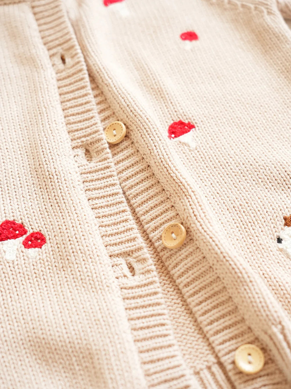 Cartoon Embroidery Knit — Cotton Cardigan