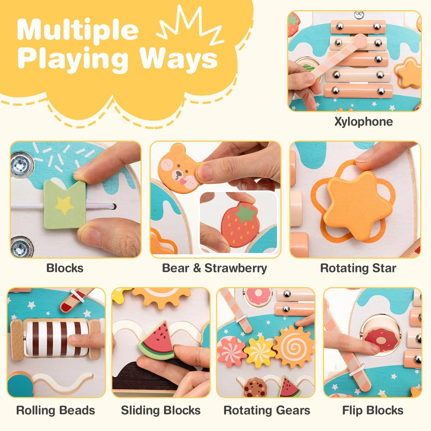 Wooden Baby Walker — Activity & Music Centre