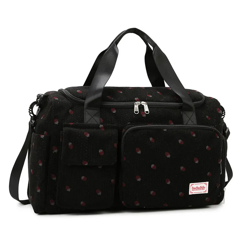 Large Corduroy Diaper Bag — Waterproof Tote