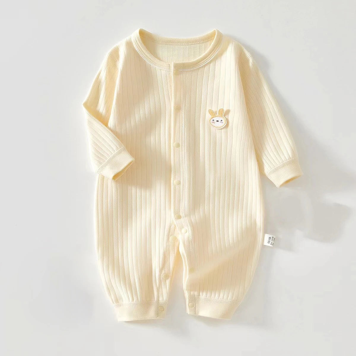 Cotton Knit Baby Romper — Long Sleeve Jumpsuit