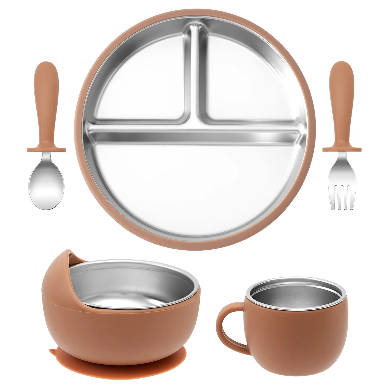 Stainless Steel Baby Feeding Set — 5-Piece