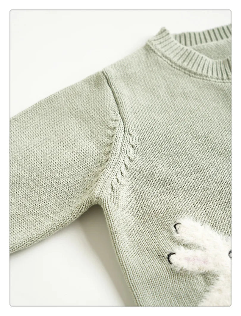Cartoon Embroidery Knit — Cotton Cardigan