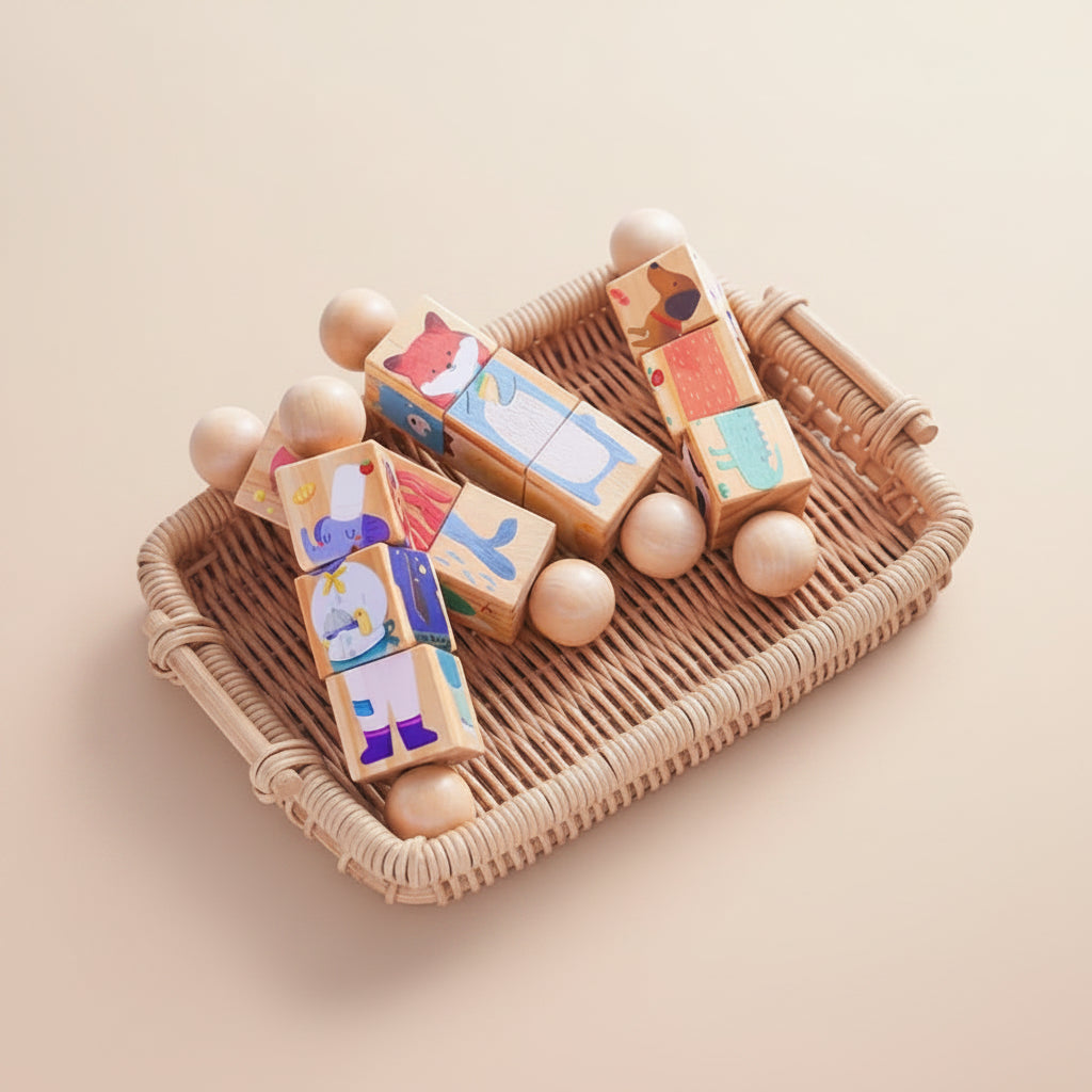Montessori Puzzle Rattle – Wooden Toy