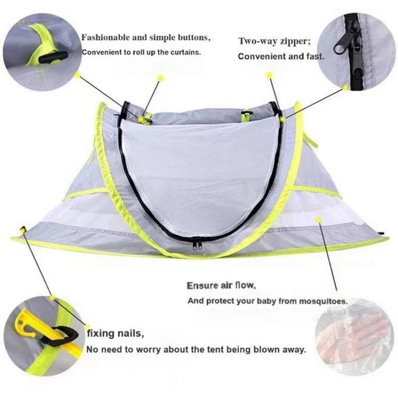 Pop-Up Beach Tent — UV Protection & Mosquito Net