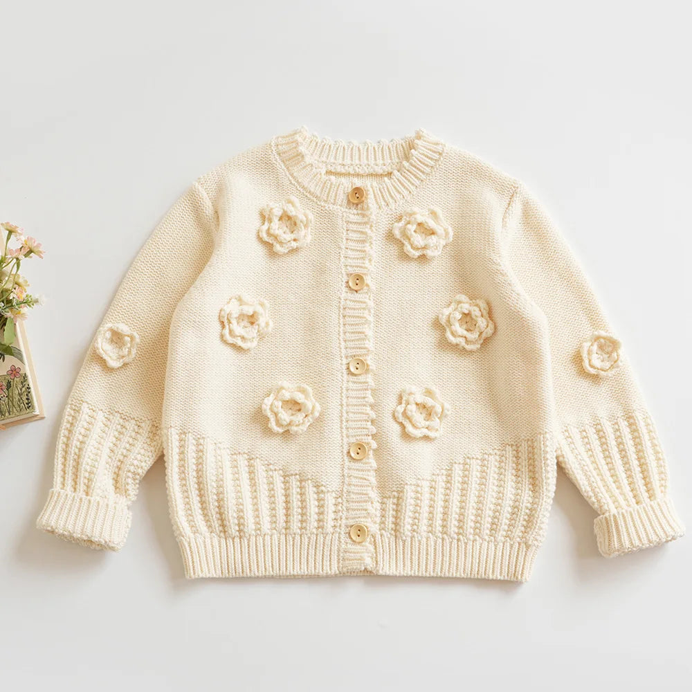 Cartoon Embroidery Knit — Cotton Cardigan