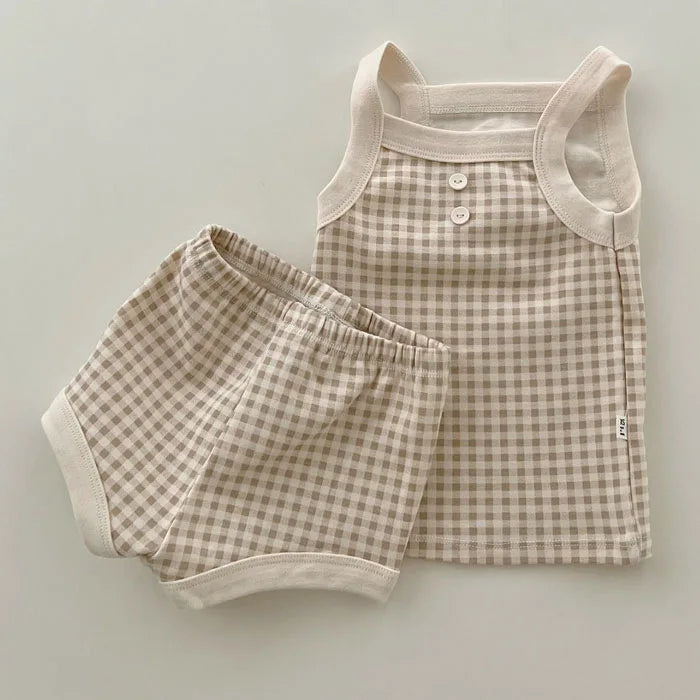 Baby Summer Set — Sleeveless Cotton Vest & Shorts