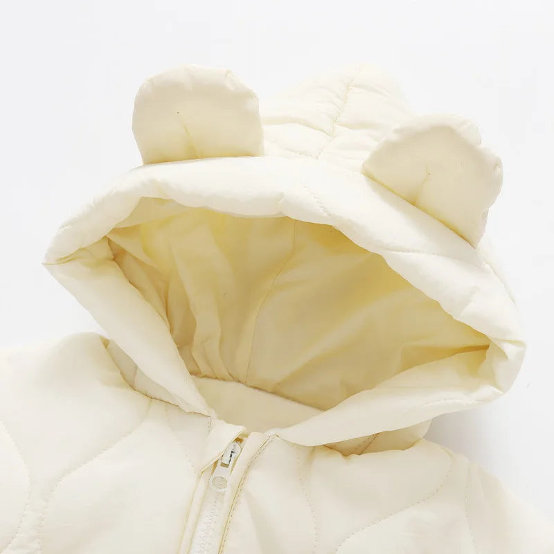 Winter Bear Romper – Quilted Hooded Jumpsuit