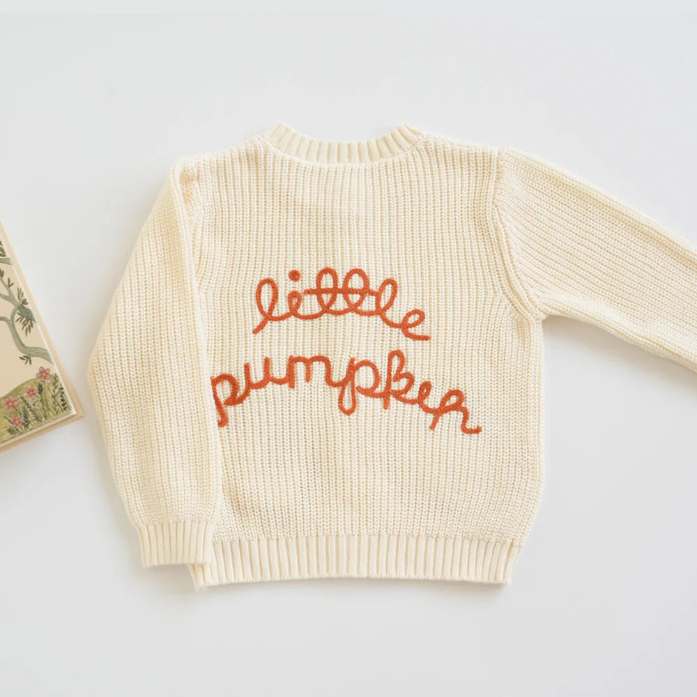 Cartoon Embroidery Knit — Cotton Cardigan