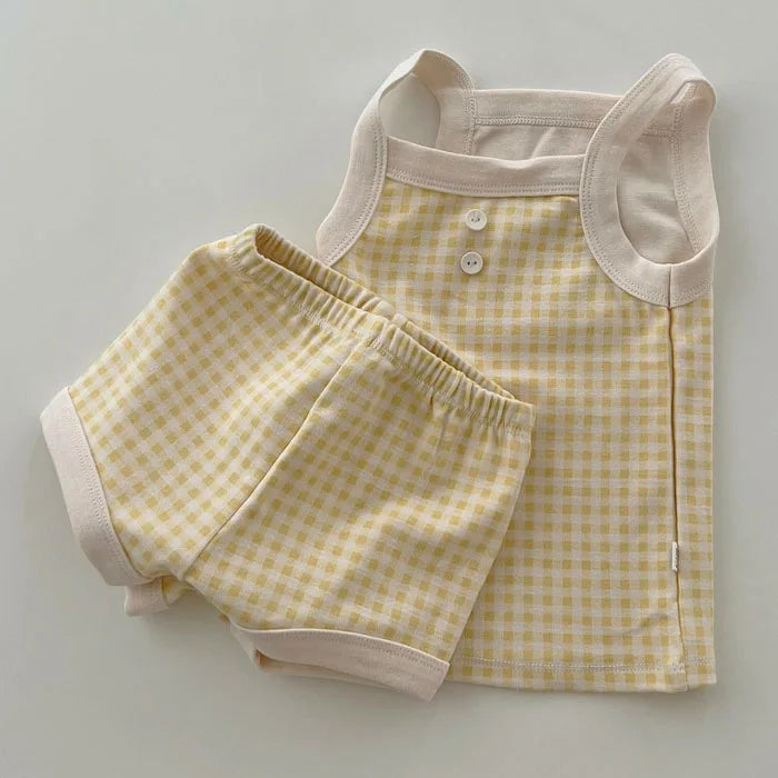 Baby Summer Set — Sleeveless Cotton Vest & Shorts