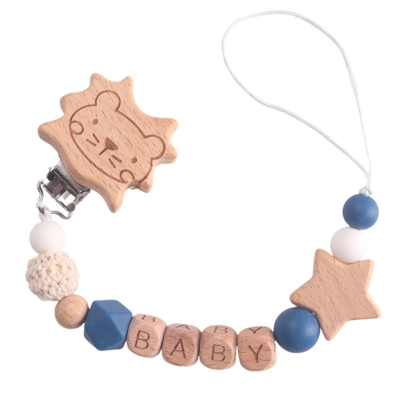 Silicone Bead Pacifier Clip — Lion & Star