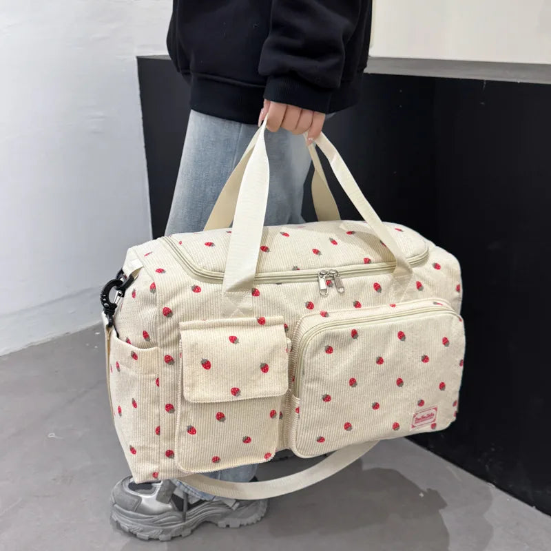 Large Corduroy Diaper Bag — Waterproof Tote