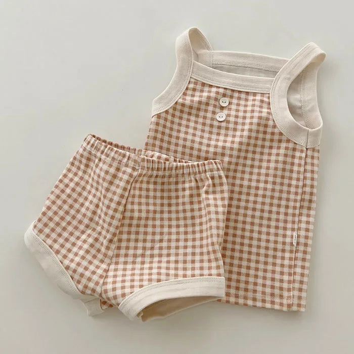Baby Summer Set — Sleeveless Cotton Vest & Shorts