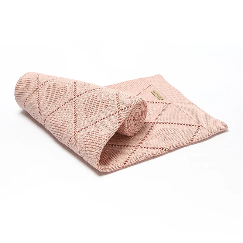 Cotton Knit Baby Blanket — Soft Swaddle Wrap 90x70cm