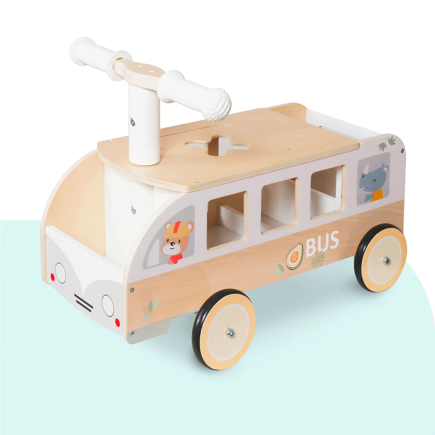 Montessori Bus Rider — Wooden Ride-On Toy