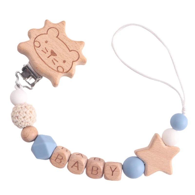 Silicone Bead Pacifier Clip — Lion & Star