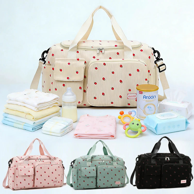 Large Corduroy Diaper Bag — Waterproof Tote