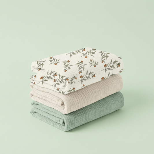 Baby Muslin Swaddle Blankets — Set of 3