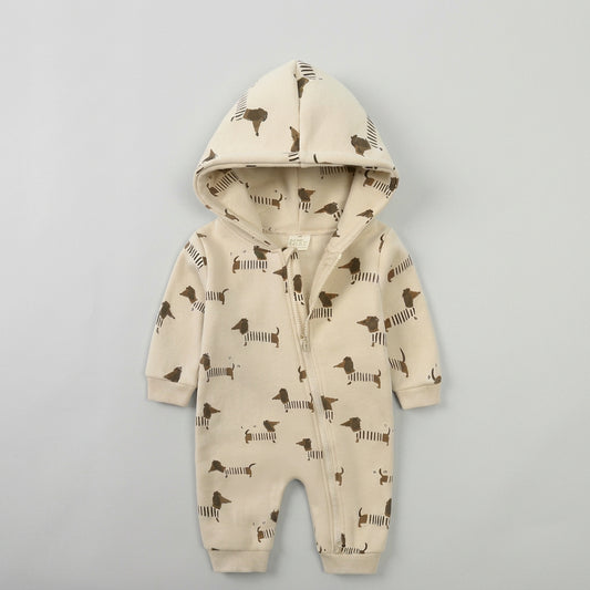 Cartoon Romper — Hooded Print