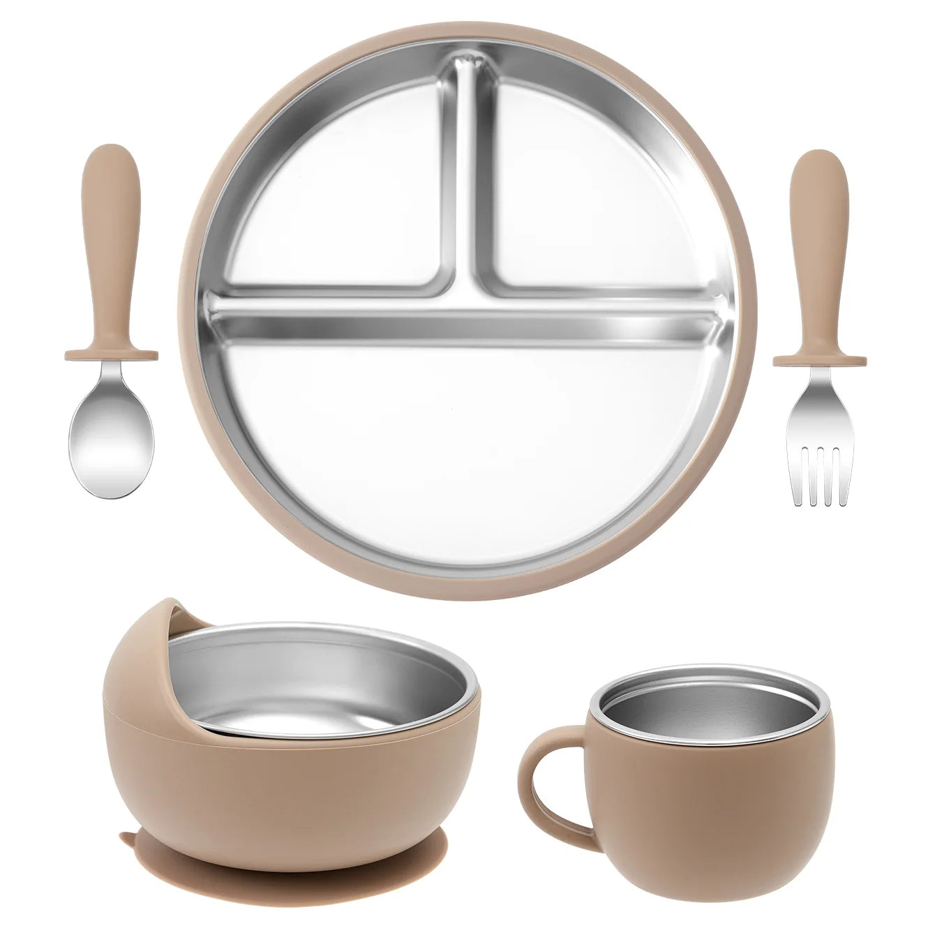 Stainless Steel Baby Feeding Set — 5-Piece
